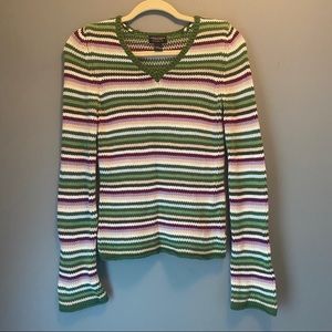 Retro American Eagle striped bell sleeve sweater S